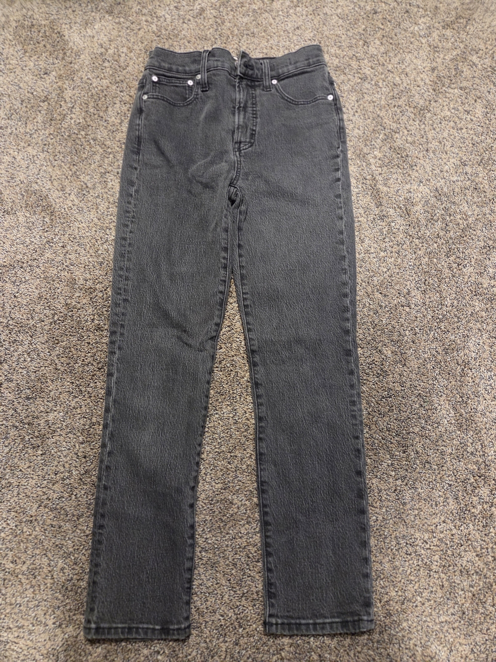 Madewell Sz 25 High-Rise Straight Jeans in Charcoal Gray